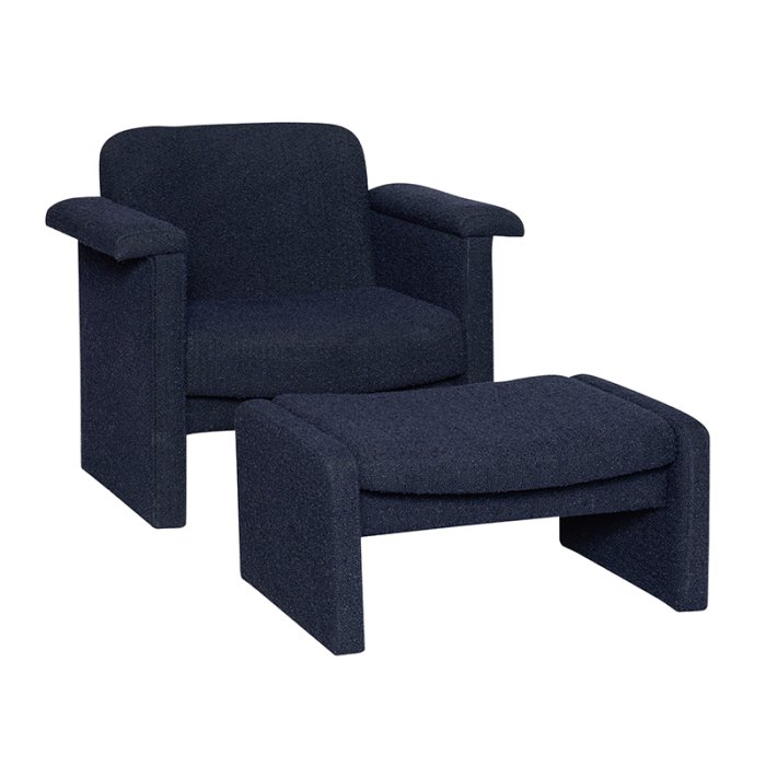 H�bsch Softy Loungestol m/ Skammel M�rkebl�