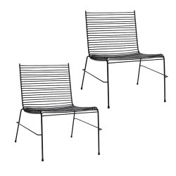 H&uuml;bsch String Loungestol 2 stk. Sort