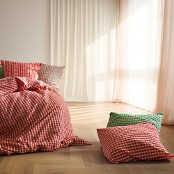 Juna Sengetj Bk&Blge Rd/Gul 200x220 cm