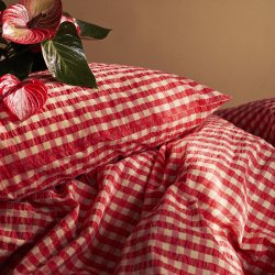 Juna Sengetj Bk&Blge Rd/Gul 140x220 cm