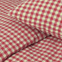 Juna Sengetj Bk&Blge Rd/Gul 140x200 cm