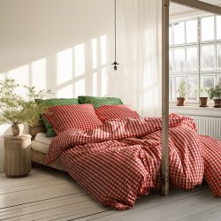 Juna Sengetj Bk&Blge Rd/Gul 140x220 cm