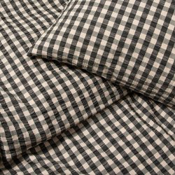 Juna Sengetj Bk&Blge Sort/Sand 140x220 cm