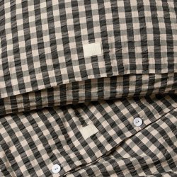 Juna Sengetj Bk&Blge Sort/Sand 140x220 cm