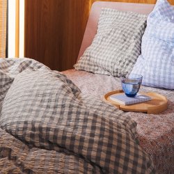 Juna Sengetj Bk&Blge - Gr/Birk - 200x220 cm