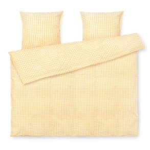 Juna Sengetj Bk&Blge - Gul/Hvid - 200x220 cm