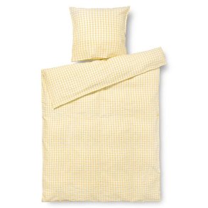 Juna Sengetj Bk&Blge - Gul/Hvid - 140x220 cm