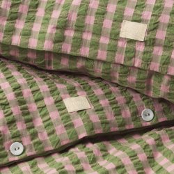 Juna Sengetj Bk&Blge Grn/Soft Pink 140x220 cm