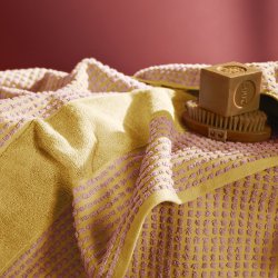 Juna Check Hndklde Gul/Pink 50x100 cm