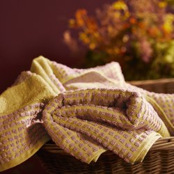 Juna Check Hndklde Gul/Pink 50x100 cm