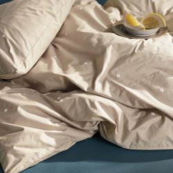 Juna Sengetj Daisy Sand/Hvid 140x220 cm