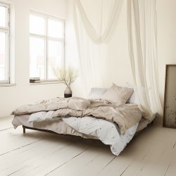 Juna Sengetj Daisy Sand/Hvid 140x200 cm