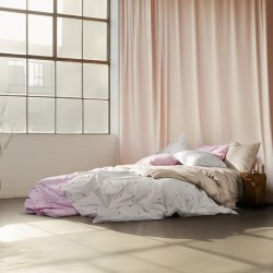 Juna Sengetj Daisy Hvid/Lys Bl 140x200 cm