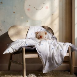 Juna Sengetj Daisy Hvid/Lys Bl Baby 70x100 cm