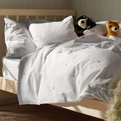 Juna Sengetj Daisy Hvid/Lys Bl Junior 100x140 cm