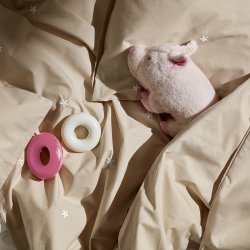 Juna Sengetj Daisy Sand/Hvid Baby 70x100 cm