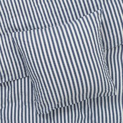 Juna Pudebetrk - Bk&Blge Lines - Mrk Bl/Hvid - 63x60 cm