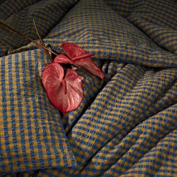 Juna Sengetj Bk&Blge - Bl/Okker - 140x220 cm