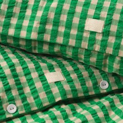 Juna Sengetj Bk&Blge - Grn/Sand - 140x200 cm