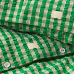 Juna Sengetj Bk&Blge - Grn/Sand - 200x220 cm