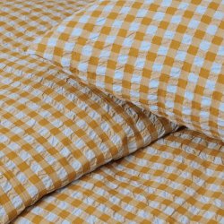 Juna Sengetj Bk&Blge - Lys Bl/Sand - 140x200 cm