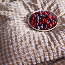 Juna Sengetj Bk&Blge - Lys Bl/Sand - 140x200 cm