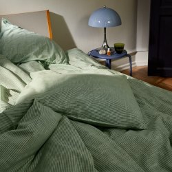 Juna Sengetj - Monochrome Lines - Grn/Hvid - 140x200 cm