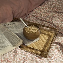 Juna Sengetj - Pleasantly - Hvid / Rosa - 140x200 cm