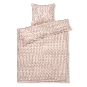 Juna Sengetj - Pleasantly - Hvid / Rosa - 140x220 cm