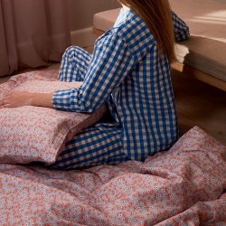 Juna Sengetj - Pleasantly - Lys Bl / Rosa - 140x220 cm