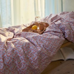 Juna Sengetj - Pleasantly - Lys Bl / Rosa - 140x220 cm