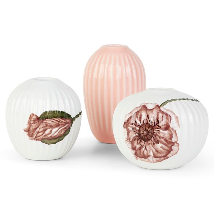 K&auml;hler Hammershi Miniature Vase - 3 pak. - Poppy 