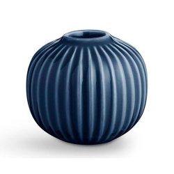 K&auml;hler Hammersh�i Lysestage H6,5 cm - Indigo Bl�