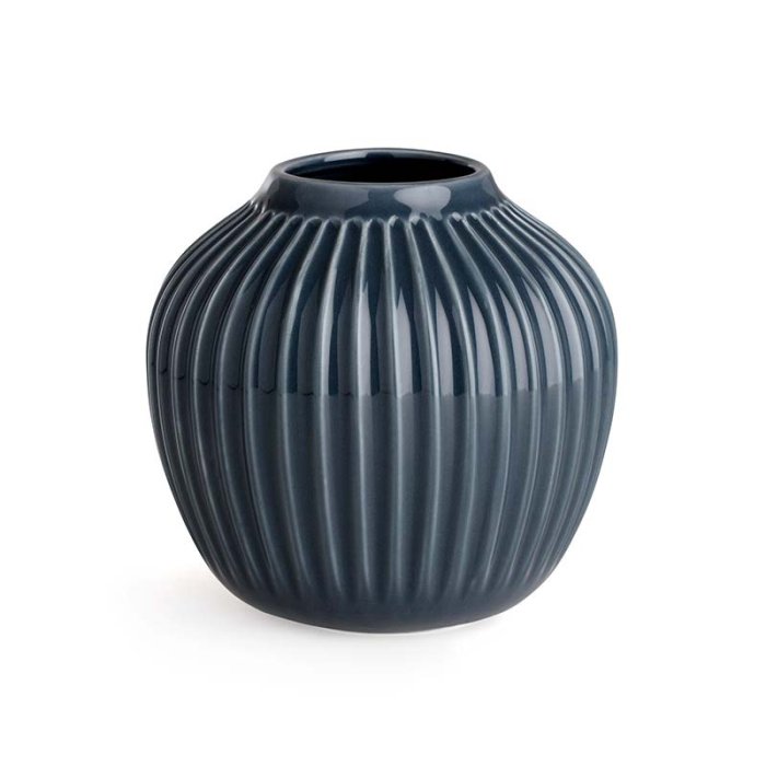 K&auml;hler Hammershi Vase H12,5 cm - Antracitgr