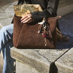 Kay Bojesen Fugl Guldtonet N�glering m/ Naturl�der Bordeaux