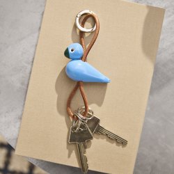 Kay Bojesen Fugl S�lvtonet N�glering m/ Naturl�der Bl�