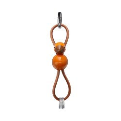 Kay Bojesen Fugl S�lvtonet N�glering m/ Naturl�der Orange