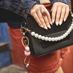 Kay Bojesen Fugl S�lvtonet N�glering m/ Naturl�der Rosa