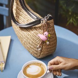 Kay Bojesen Fugl S�lvtonet N�glering m/ Naturl�der Rosa