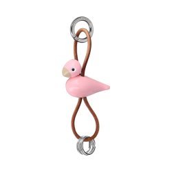 Kay Bojesen Fugl S�lvtonet N�glering m/ Naturl�der Rosa