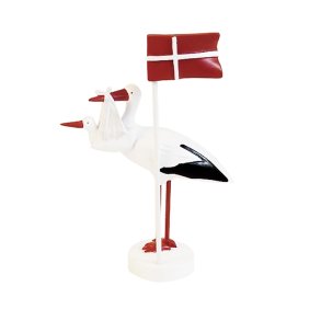 KIDS by FRIIS - Bordpynt - Stork m. flag u/guldfarvet knop