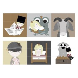 KIDS by FRIIS - Klodser m. 6 puslespil - Eventyr