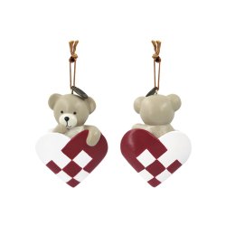 KIDS by FRIIS Oph�ng Flettet Hjerte m/ Beige Bamse