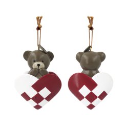 KIDS by FRIIS Oph�ng Flettet Hjerte m/ Brun Bamse