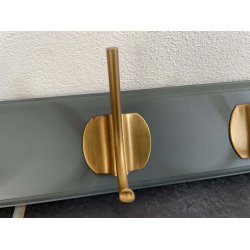 Edgy Knager�kke i Gr� Tr� med 8 Messing Knage - 2-SORTERING