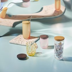 Kodanska Lg til Vandglas m/Hul Mrkbejdset Eg Lille