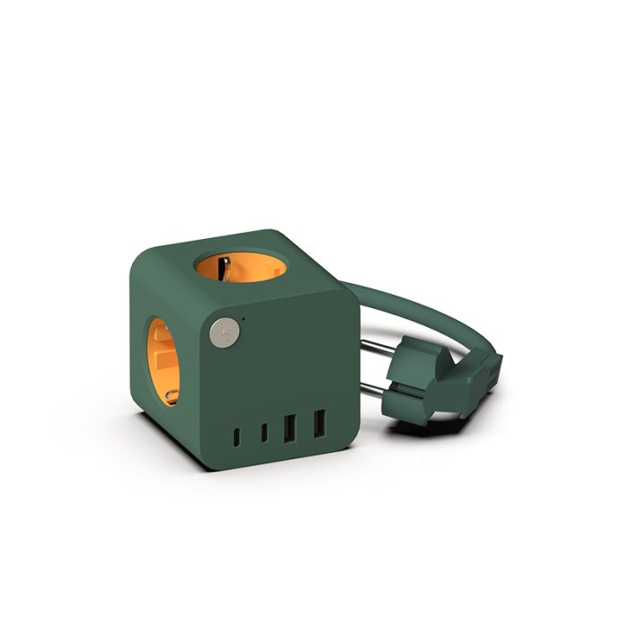 Kreafunk Ampie Multistik m/ Ledning Nordic Green