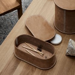 Kristina Dam Studio Stitched Leather Box - Small