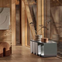 Kristina Dam Studio Curved Bnk - Brstet Rustfrit Stl