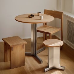 Kristina Dam Studio Split Caf�bord �74cm Rustfrit St�l/Olieret Eg